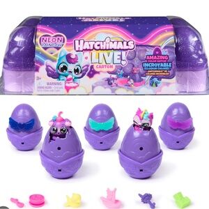 Hatchimals Live! Neon Rainbow Carton - Purple